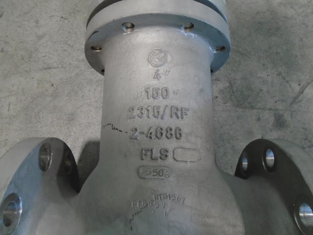 Klaus Union 4" 150# Globe Valve, Steel/Stellite